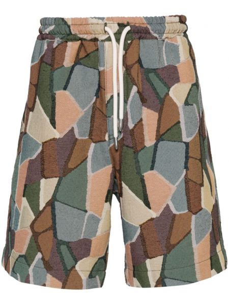 Pantaloni scurți cu imagine cu imprimeu abstract Emporio Armani maro