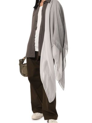Шелковый шарф Giorgio Armani серый