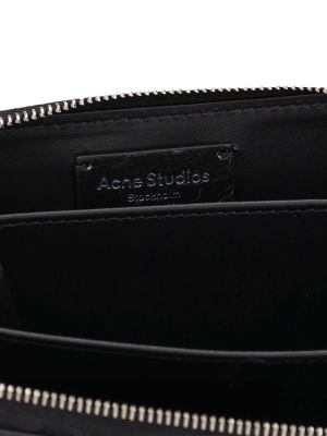 Kožená peněženka na zip Acne Studios černá