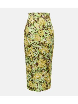 Květinové midi sukně Emilia Wickstead zelené