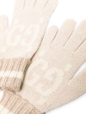 Rękawiczki z kaszmiru Gucci białe