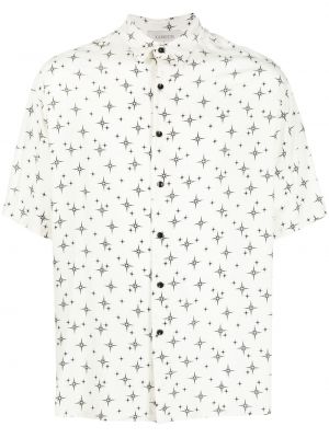 Със звездички риза с принт Laneus бяло