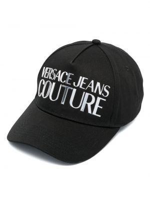 Cappello con visiera con stampa Versace Jeans Couture nero