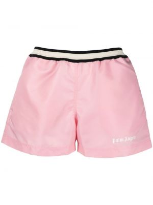 Pantaloncini sportivi con stampa Palm Angels rosa