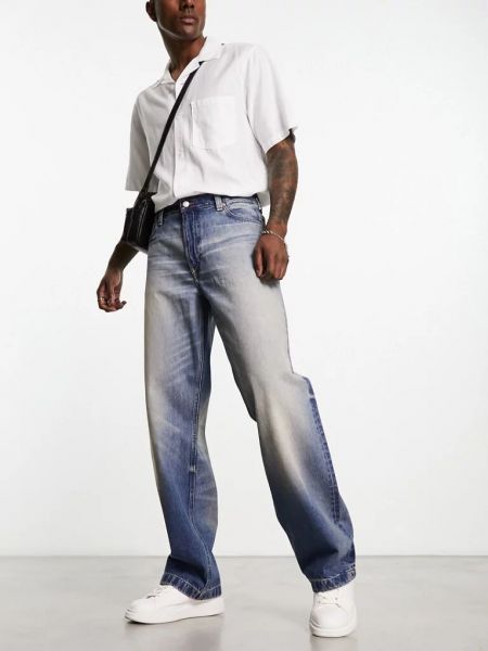 Прямые джинсы с низкой талией свободного кроя Weekday