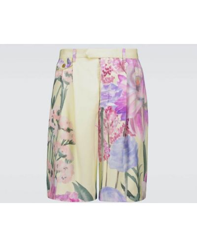 Pantaloni scurți cu model floral King & Tuckfield galben