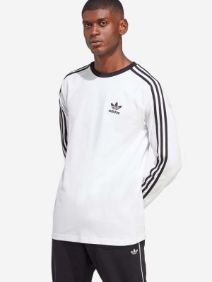 Μακρυμάνικη βαμβακερή μακρυμάνικη μπλούζα Adidas Originals λευκό