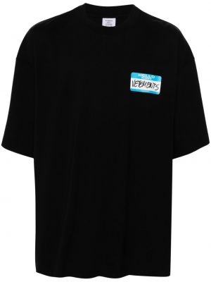 Kokvilnas t-krekls Vetements melns