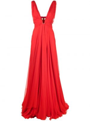 Βραδινό φόρεμα ντραπέ Roberto Cavalli κόκκινο