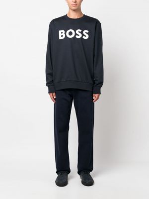 Sweatshirt aus baumwoll mit print Boss blau