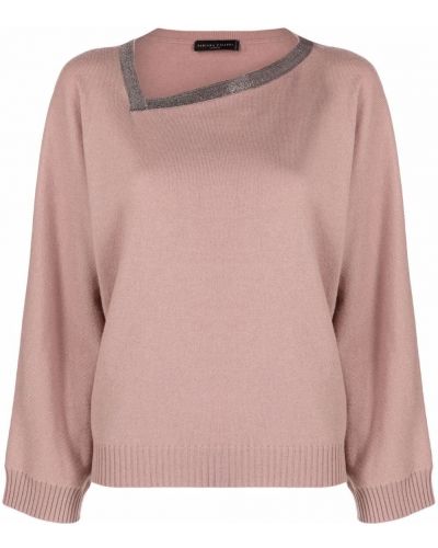 Jersey de cachemir de tela jersey con estampado de cachemira Fabiana Filippi rosa