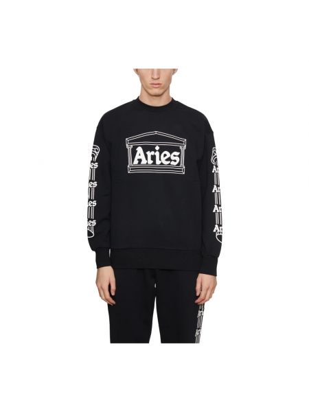 Klassischer sweatshirt mit rundhalsausschnitt Aries schwarz
