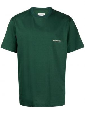 Bombažna majica s potiskom Wooyoungmi zelena