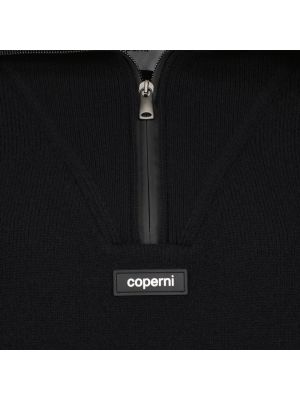 Jersey cuello alto con cremallera de tela jersey Coperni negro