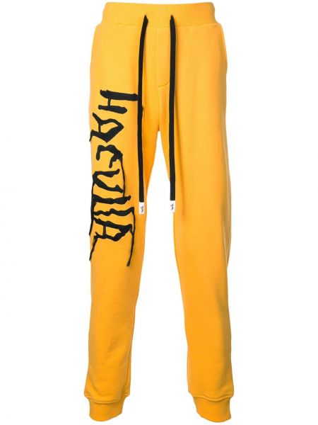 Haftowane spodnie sportowe Haculla żółte
