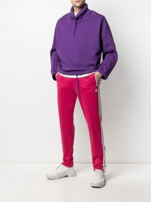 Pantalones de chándal a cuadros Adidas rosa