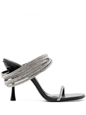 Usnjene sandali s kristali Simkhai črna