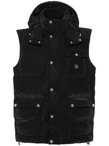 Gilet matelassé avec applique Philipp Plein noir