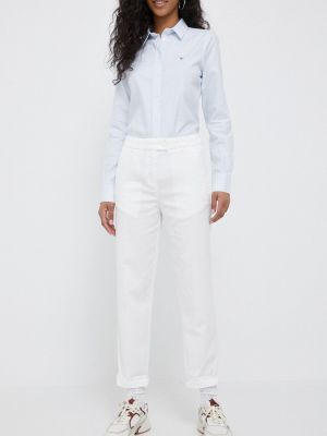 Chino панталони с висока талия United Colors Of Benetton бяло