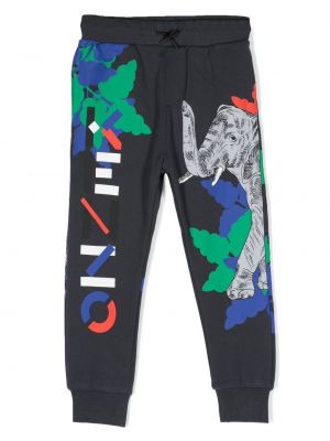 Pamut sport nadrág nyomtatás Kenzo Kids - szürke