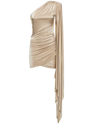 Drapované džerzej mini šaty Alexandre Vauthier béžová