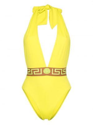 Fürdőruha nyomtatás Versace sárga