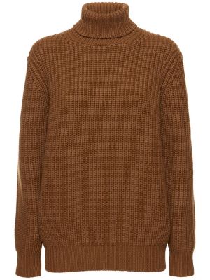 Kašmira džemperis ar augstu apkakli Michael Kors Collection brūns