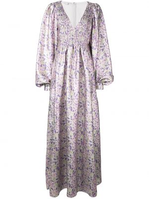 Vestido de noche de flores con estampado Stella Mccartney violeta