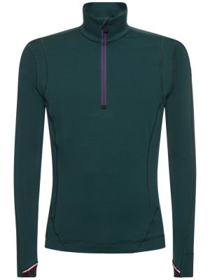Sportiska stila džemperis neilona ar rāvējslēdzēju Moncler Grenoble zaļš