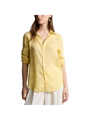 Camisa de lino manga larga Polo Ralph Lauren amarillo
