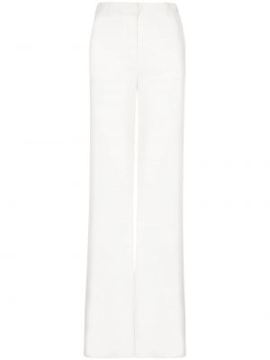 Pantalon taille haute en crêpe Balmain blanc