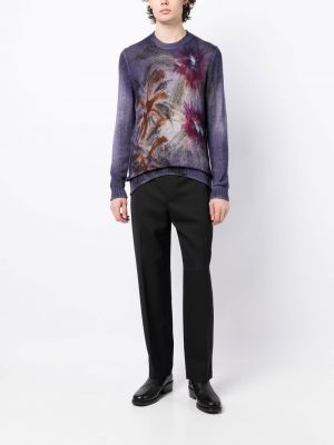 Květinový kašmírový svetr Avant Toi fialový