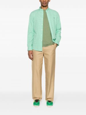 Medvilninis medvilninis siuvinėtas polo marškinėliai Polo Ralph Lauren žalia