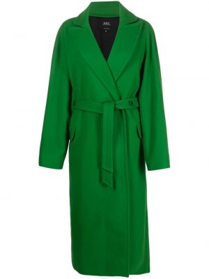 Μάλλινο παλτό A.p.c. πράσινο