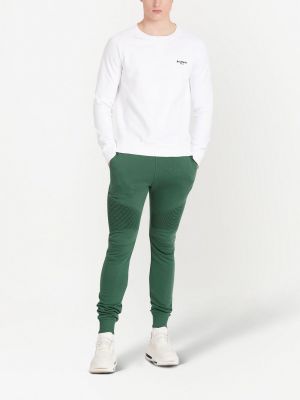Spodnie sportowe bawełniane Balmain zielone