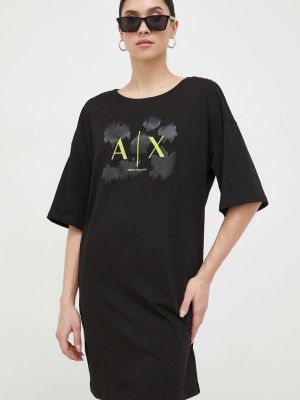 Pamučna mini haljina oversized Armani Exchange