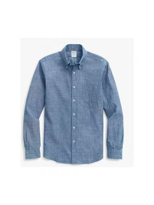 Slim fit hemd mit geknöpfter mit button-down-kagen Brooks Brothers blau