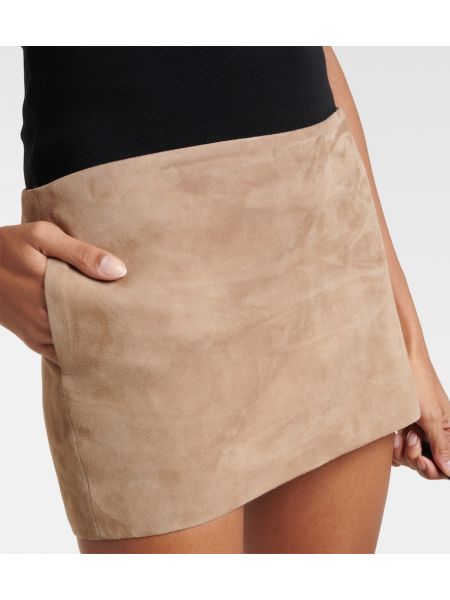 Mini suknja od brušene kože Magda Butrym smeđa