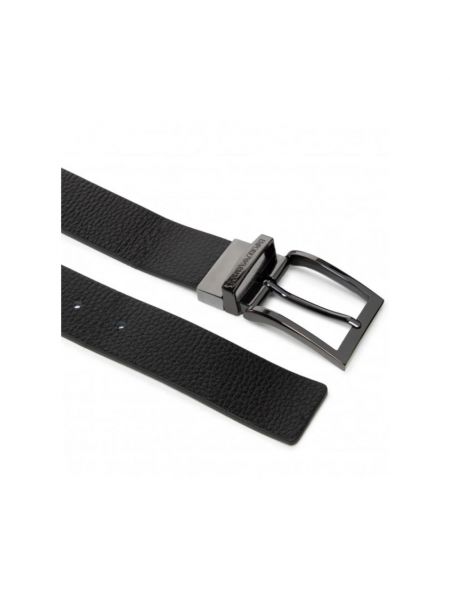 Cinturón de cuero reversible Emporio Armani negro