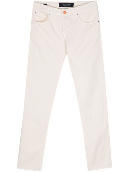 Pantalons moulants slim Hand Picked blanc