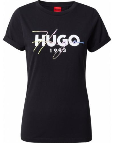 T-shirt slim à motif mélangé Hugo noir