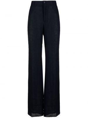 Lněné kalhoty relaxed fit Dolce & Gabbana modré