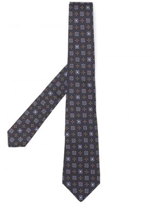 Cravatta con stampa con motivo geometrico Kiton grigio