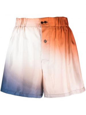 Shorts en soie à motif dégradé Gauchère orange