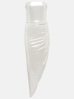 Asymetrické midi šaty Norma Kamali stříbrné