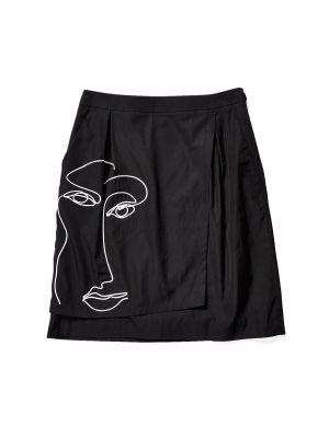 Черная юбка с абстрактным узором Moschino