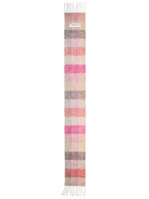 Клетчатый шарф с бахромой Acne Studios розовый