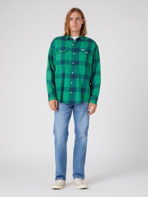 Kostkovaná košile Wrangler zelená