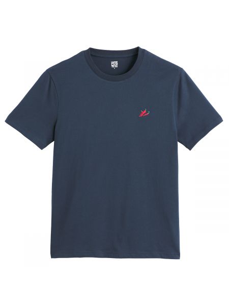 Camiseta con bordado manga corta La Redoute Collections azul