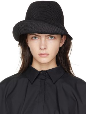 Черная льняная шапка с косой Yohji Yamamoto